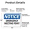 Signmission Emergency Meeting Point, 14 in W x Rectangle, Aluminum OS-2PACK-NS-A-1014-L-11860 - alternate 8